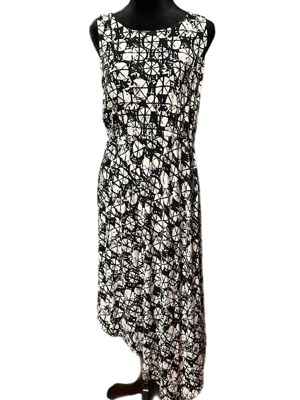 Apt. 9 Black & White Asymmetrical Midi Dress